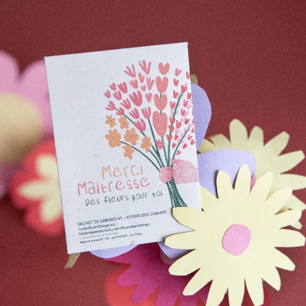 Sachet de graines de fleurs des champs - Merci Maîtresse – Image 3