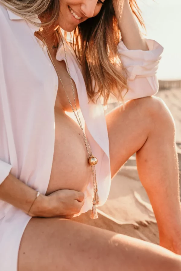 Bola de grossesse ODESSA argent – cordon de soie nuage – Image 4