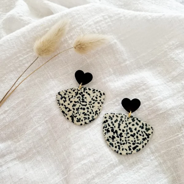 Boucles d'oreilles Tigré noir