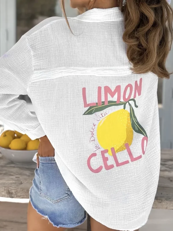 Chemise large en gaze de coton LIMONCELLO
