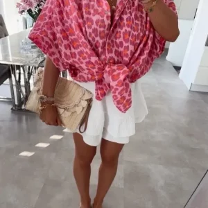 Chemise en gaze de coton imprimée