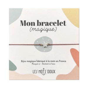 Bracelet magique étoile en nacre fils rose