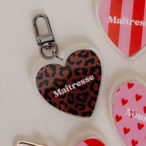 Porte-clé coeur léopard Maîtresse