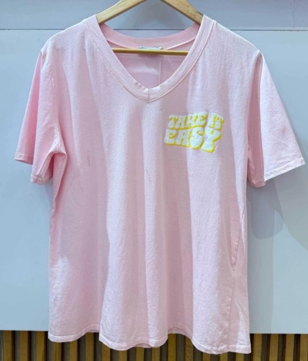 T-shirt rose Take it easy