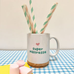 Mug Pop avec son couvercle en liège - Super Maîtresse
