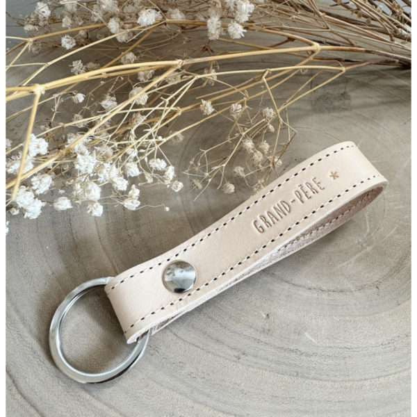 Porte clefs en cuir naturel - Grand-Père