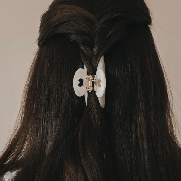 Pince à cheveux 🤍 blanc nacré - Grande – Image 2
