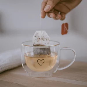 Tasse double paroi en verre avec coeur