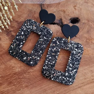 Boucles d'oreilles Suzette noir/gold