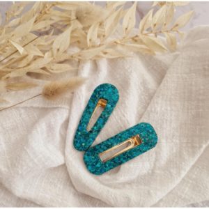Barrette en résine Vert Forever