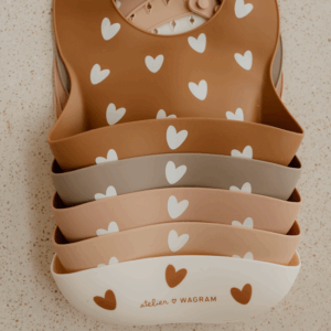 Bavoir en silicone Coeurs