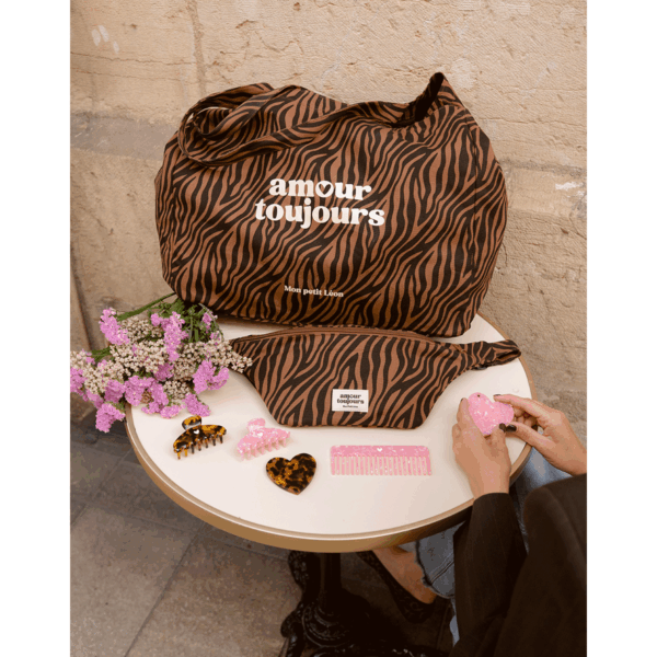 Sac cabas XXL Zèbre foncé - Amour toujours – Image 3