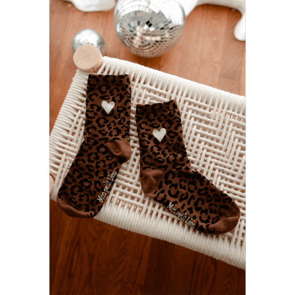 Chaussettes femme léopard avec coeur