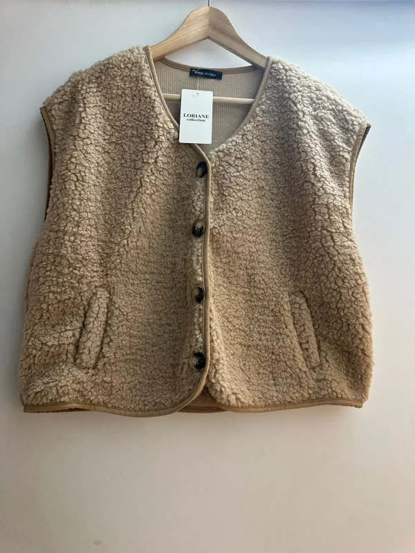 Gilet moumoute taupe