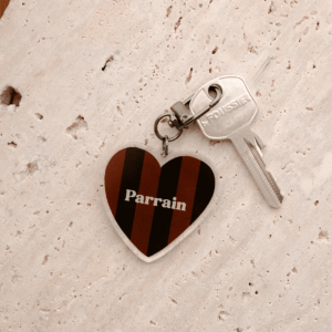 Porte-clé rayures marrons et noires - Parrain