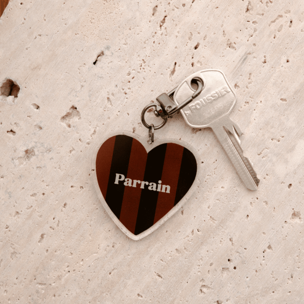 Porte-clé rayures marrons et noires - Parrain