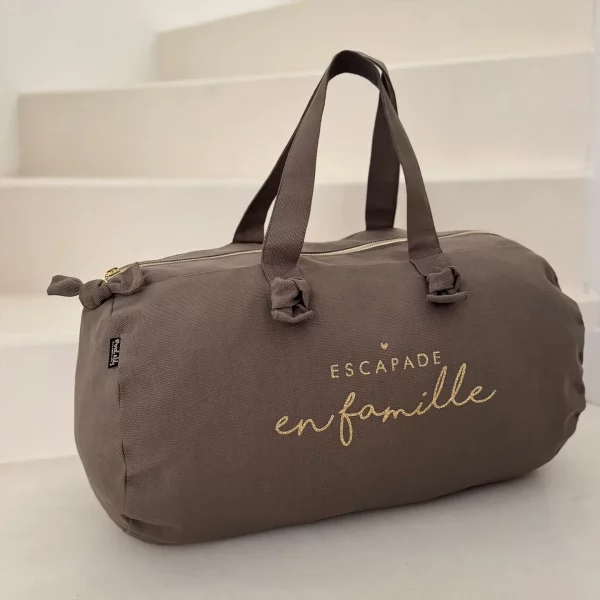 Sac Polochon - Escapade en famille coloris taupe