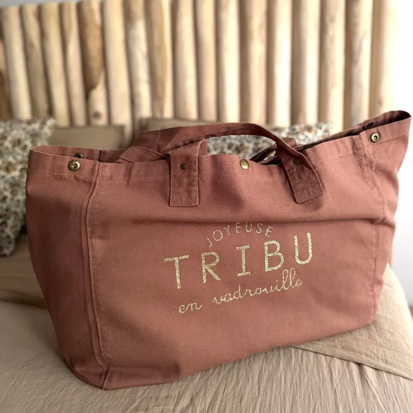 Sac cabas Joyeuse Tribu en vadrouille - Bois de santal