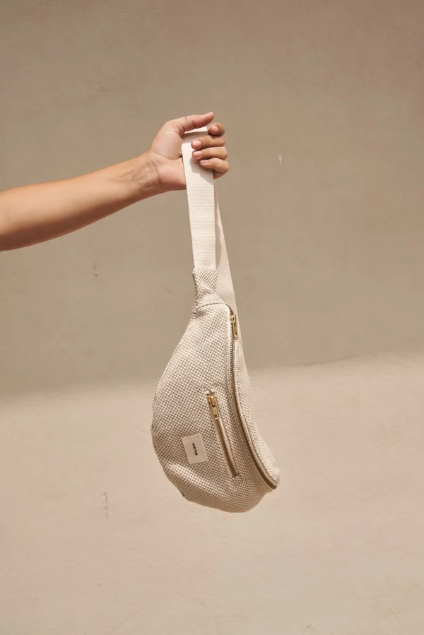 Banane Elio coton tissé damier écru/beige – Image 8