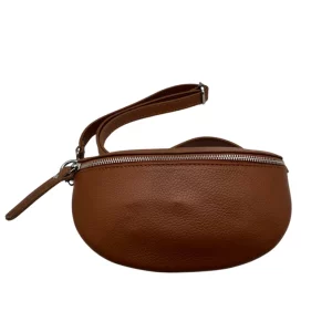 Banane en cuir grainé camel petite