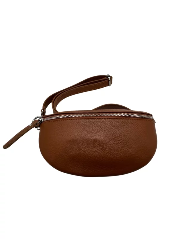 Banane en cuir grainé camel petite