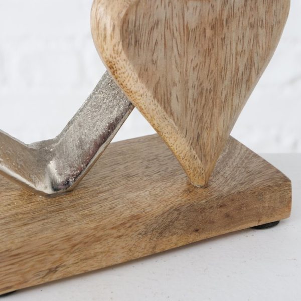 Duo coeurs sur socle en bois – Image 2