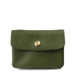 Porte-monnaie Luce - cuir de vachette kaki