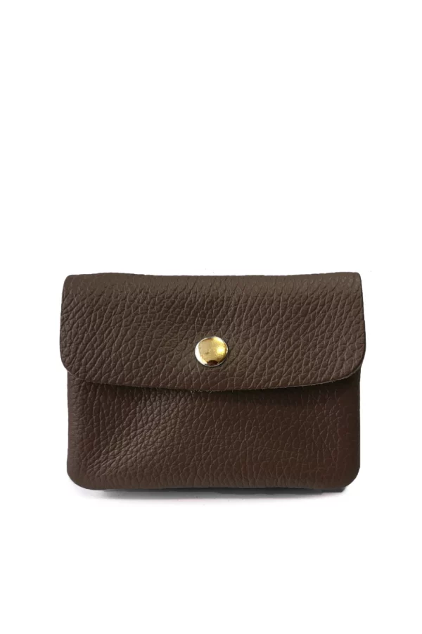 Porte-monnaie Luce - cuir de vachette chocolat