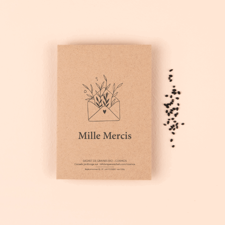 Sachet graines de cosmos à semer Mille mercis