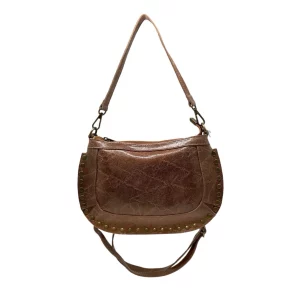 Sac cuir brossé clouté Dionna camel