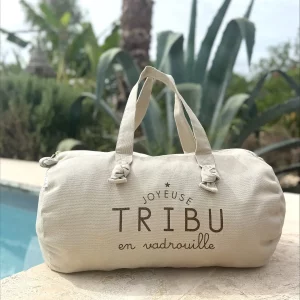 Sac Polochon - Joyeuse Tribu en Vadrouille coloris grège