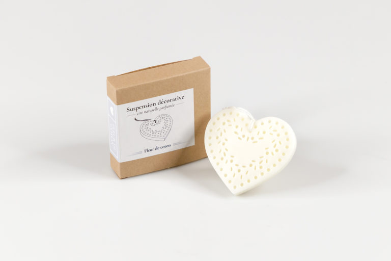 suspension coeur fleur de coton
