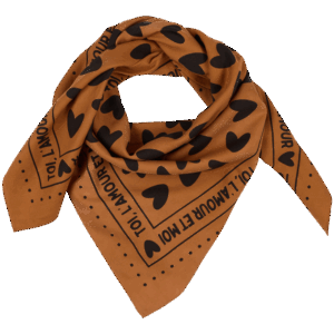 Foulard coeurs - marron/noir 2 tailles