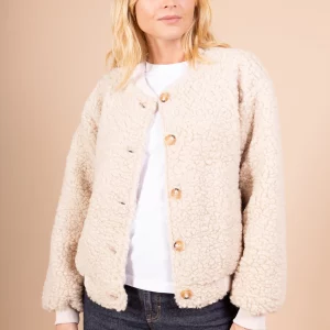 Veste style bomber en moumoute bouclette