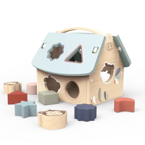 Jeu en bois - Maison avec formes à placer