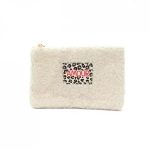 Pochette moumoute blanche Amour