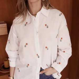 Chemise Kais brodée motifs floraux