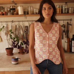 Top/Gilet crocheté Izaïa