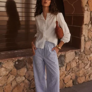 Pantalon bleu ciel Evy