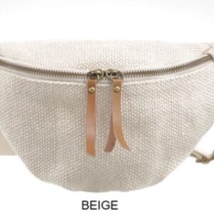 Sac banane en jute beige