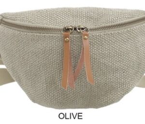 Sac banane en jute Olive