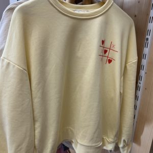 Sweat jaune clair - jeu du morpion