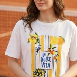 T-shirt blanc La dolce vita