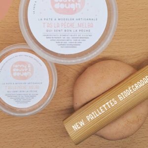 Pâte à modeler saumon avec paillettes biodégradables