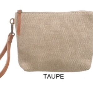 Sac plat/pochette en jute taupe
