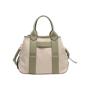 Sac cabas vert olive effet lin - Lio