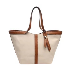 Sac cabas panier classique coton épais camel - Amélie
