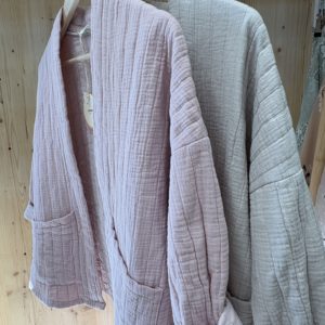 Veste matelassée en gaze de coton en 2 coloris