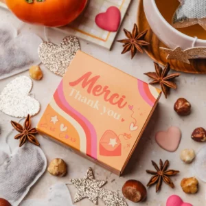 Coffret MERCI – 10 sachets de thé originaux en forme de cœur & étoile