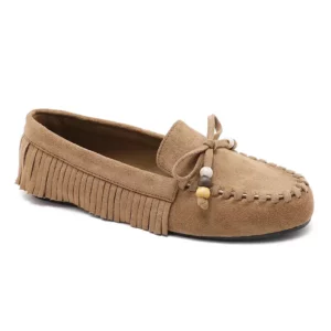 Mocassin à franges camel